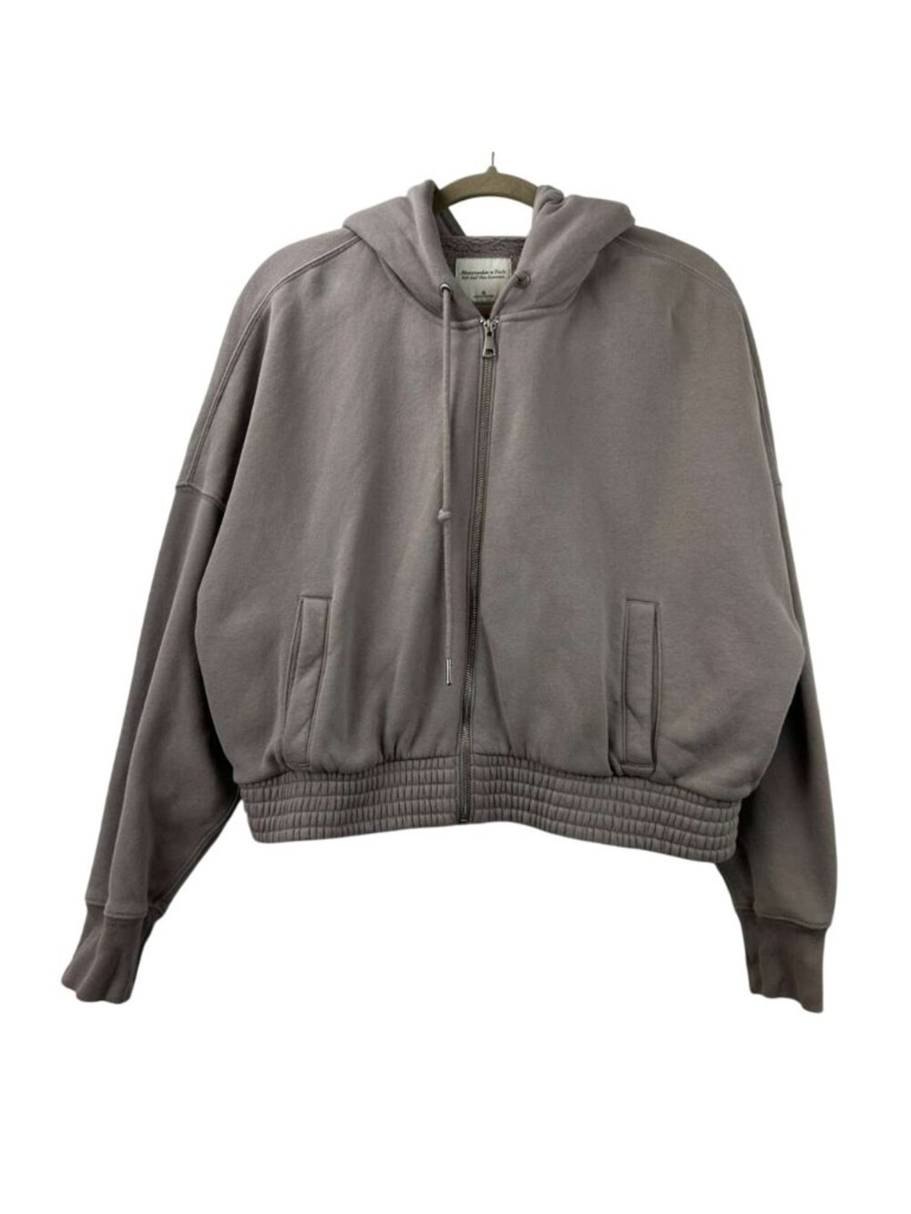 Abercrombie & Fitch Soft AF Max Essentials Hoodie Womens XL Lilac Zip Cropped
